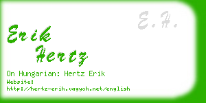 erik hertz business card